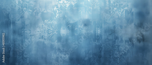 Elegant blue damask background pattern with intricate and subtle ornamental designs, creating a calm and sophisticated visual effect suitable for a variety of decorative and design applications.

