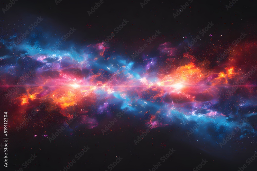 Abstract Cosmic Explosion - Vibrant Nebulae and Galactic Energy, Ideal for Sci-Fi Themes and Backgrounds