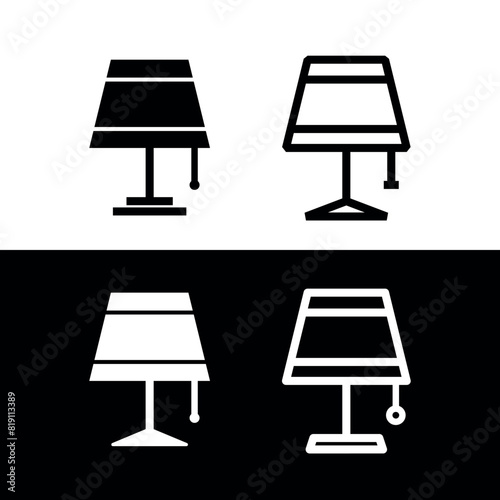 Table lamp icon. Lampshade, symbol of light, home or workplace. Table lamp with lampshade.