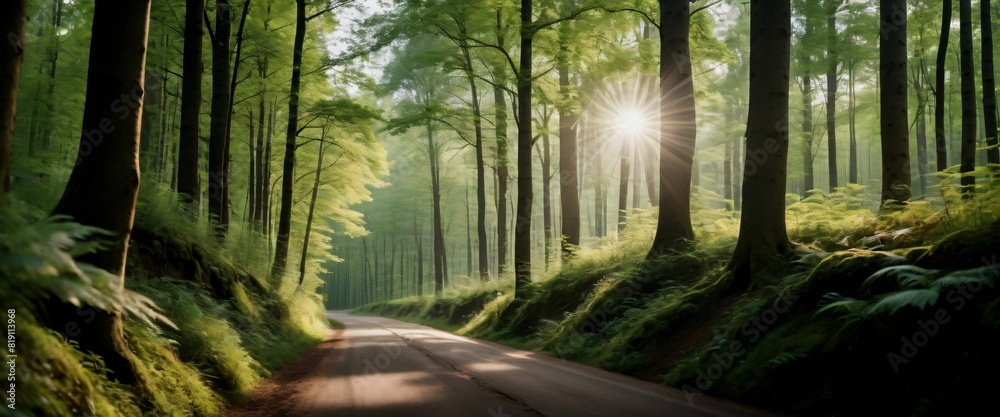 Landscape Winding Road through a Forest Showcase