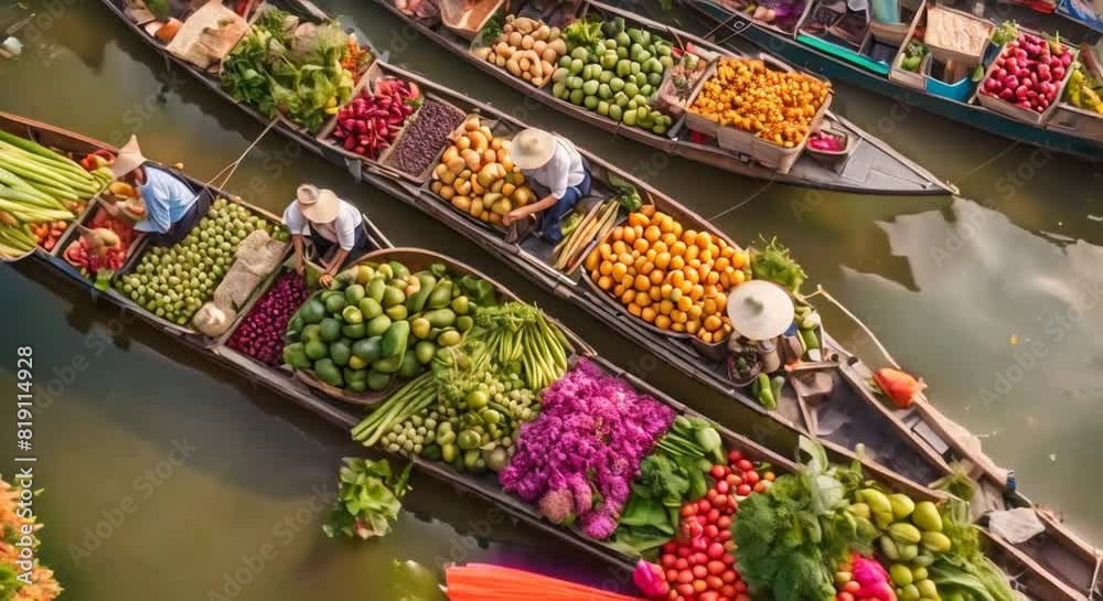A Bird's Eye View of Bustling Trade: Unveiling the Beauty of Floating Markets from Above A Bird's Eye View of Bustling Trade: Unveiling the Beauty of Floating Markets from Above