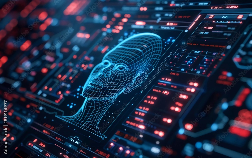 Obraz premium AI (Artificial Intelligence) Concept. Deep learning. GUI (Graphical User Interface, which is very advanced