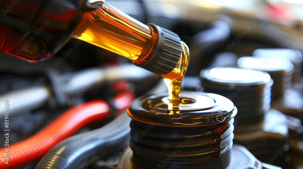 Putting Engine Oil In Step-by-step guide on pouring and changing car engine oil for beginners ...