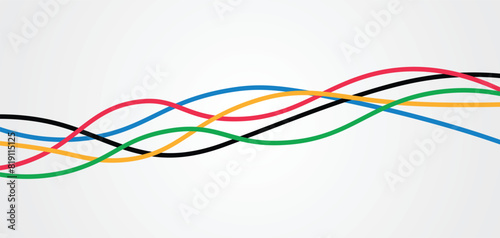 summer Olympic game colorful line abstract vector background 