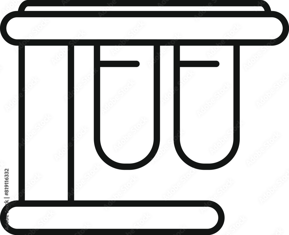 A simple black and white line drawing of a classic greek column A simple black and white line drawing of a classic greek column