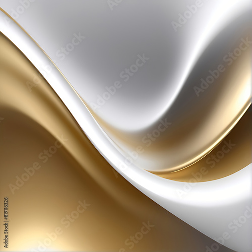 Abstract white gold Gradient background luxury with golden line wave that looks modern blurry background. ai