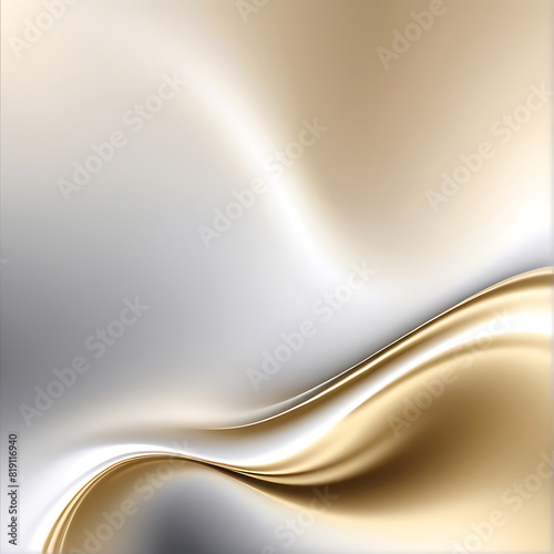 Abstract white gold Gradient background luxury with golden line wave that looks modern blurry background. ai