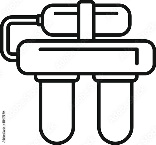 Vector illustration of a drip irrigation emitter in outline style