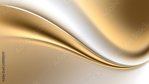 Abstract white gold Gradient background luxury with golden line wave that looks modern blurry background. ai