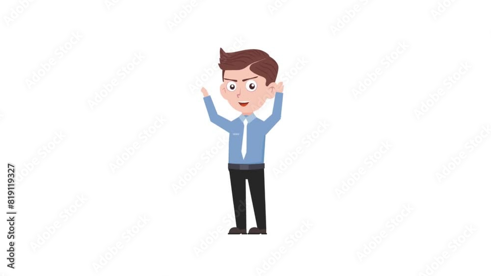 Cartoon character proud reaction background and 2d animation 4k, cartoon man, businessman proud , animated boy Cartoon character proud reaction background and 2d animation 4k, cartoon man, businessman proud , animated boy