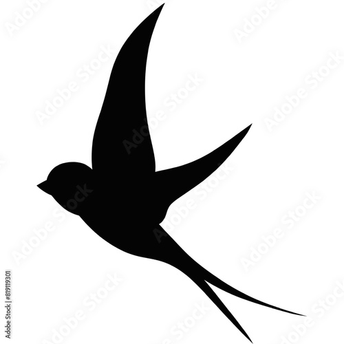 Flying birds silhouette, Silhouettes crowd flying birds away sky, flyingof sea free black bird aloft swift flight swarm swallow vector 