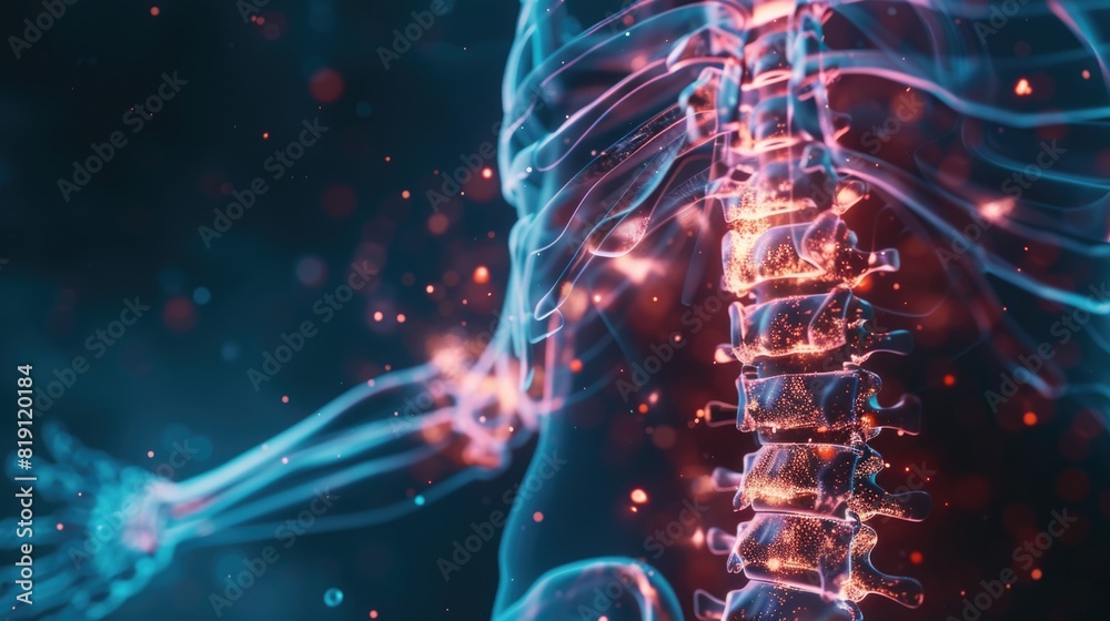 Human spine anatomy scan, medical background concept Stock Illustration ...