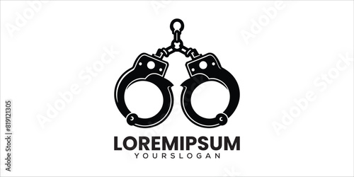 Handcuffs silhouette style modern logo black icon illustration