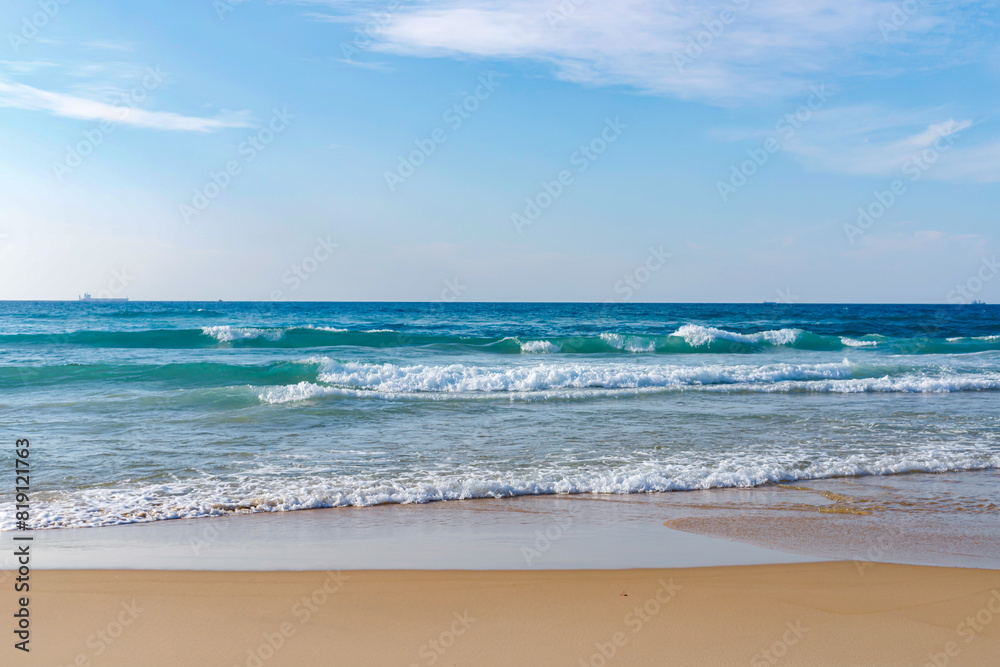 Beautiful tropical beach and sea in sunny day. Beach sea space area Beautiful tropical beach and sea in sunny day. Beach sea space area