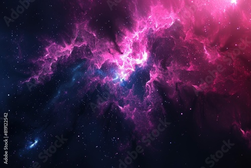Neon Nebula, high resolution background for sci-fi and gaming related content - Generative Ai photo