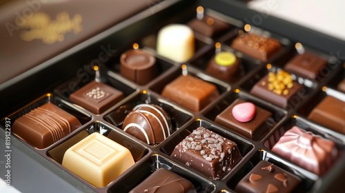 beautiful set of chocolates. generative ai photo