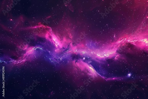 Neon Nebula, high resolution background for sci-fi and gaming related content - Generative Ai photo