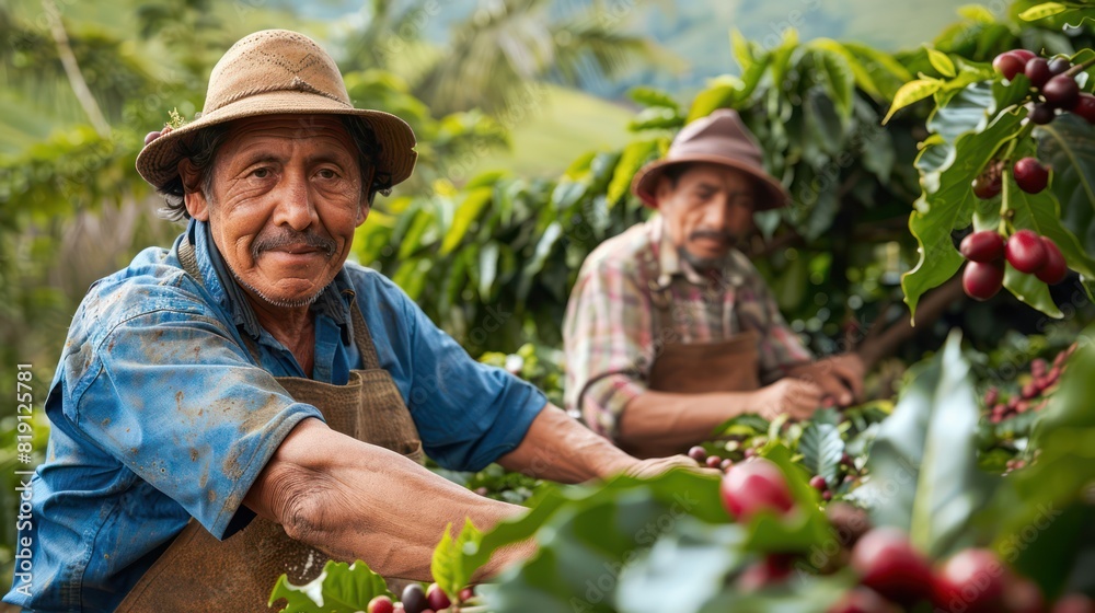 Farmers grow coffee beans Farmers grow coffee beans