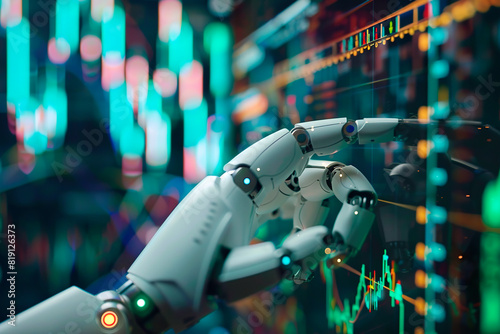 AI Robotic trader financial trading automation concept
