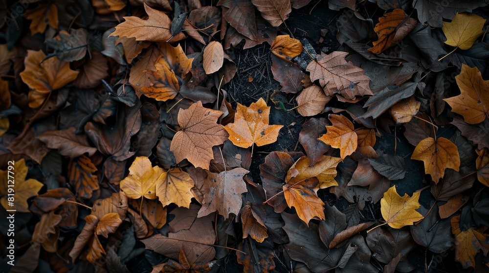 Dry leaves on a ground in an autumn park Dry leaves on a ground in an autumn park