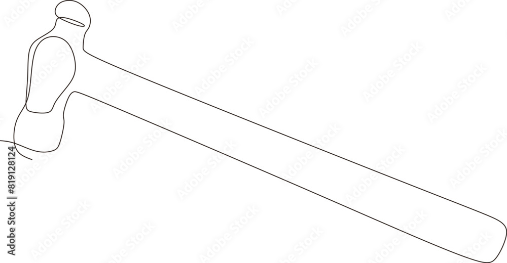 Fototapeta premium artisan and agricultural tools in continuous line art