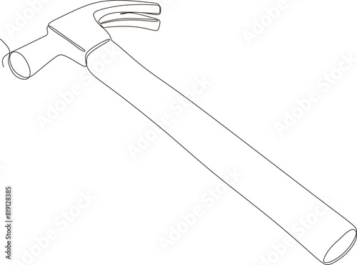 artisan and agricultural tools in continuous line art