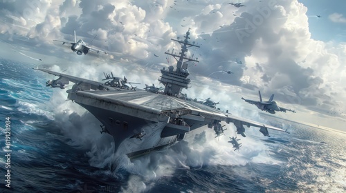 Wallpaper Mural aircraft carrier warship Torontodigital.ca