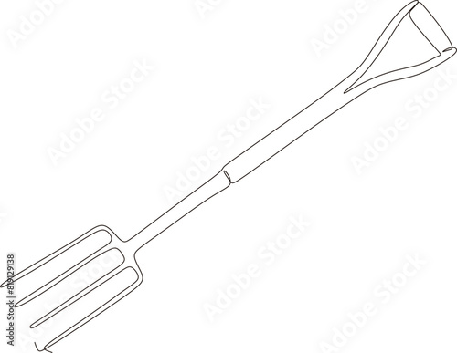 artisan and agricultural tools in continuous line art