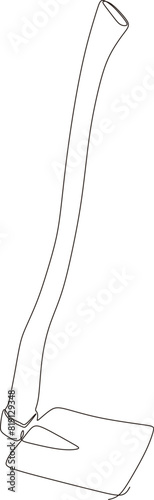 artisan and agricultural tools in continuous line art