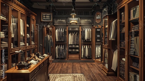  Interior view of a men's clothing retailer photo