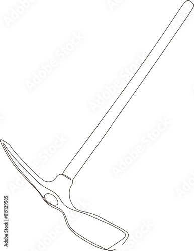 artisan and agricultural tools in continuous line art