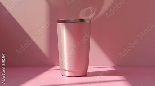 Tumbler, minimal background, maintaining the temperature for a happy drinking mood