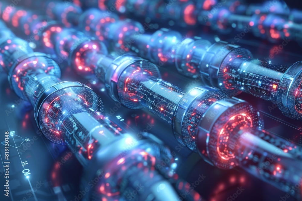 Blockchain technology illustration created with generative ai