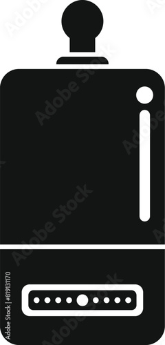 Simplistic black vector icon of a classic perfume dispenser with a pump