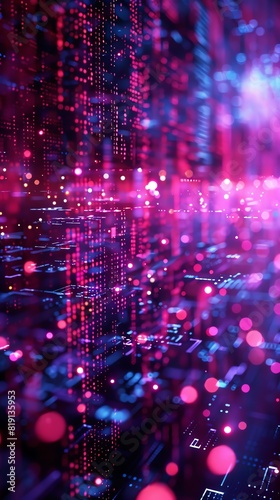 Encryption algorithms theme side view showing algorithm complexity cybernetic tone Complementary Color Scheme