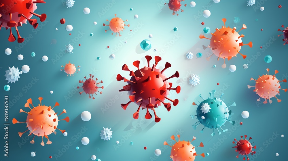 immune system flat design top view vaccine animation vivid Stock ...