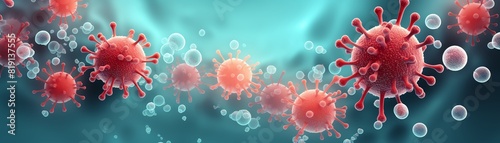 immune system flat design top view biology 3D render Monochromatic Color Scheme