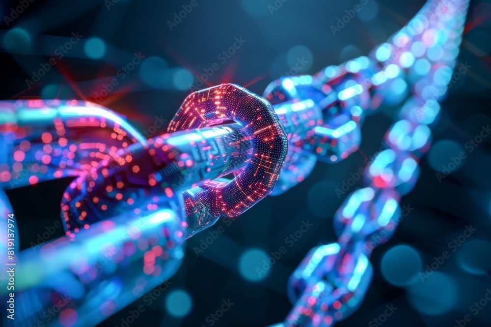 Blockchain technology illustration created with generative ai Blockchain technology illustration created with generative ai