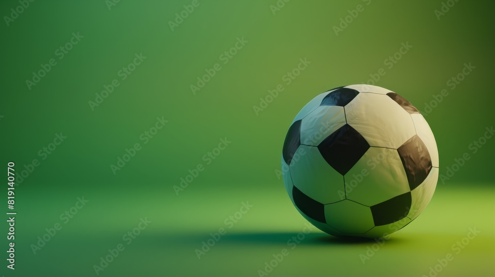 soccer ball on a glowing green background , room for copy soccer ball on a glowing green background , room for copy