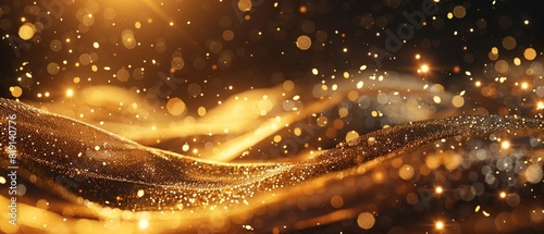 Shiny invitation, gold border, glittering confetti, ample copy space, elegant drapery, luxury gradient layout 8K , high-resolution, ultra HD,up32K HD