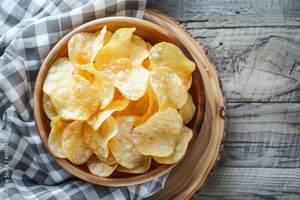 Closeup Shot of Crispy Potato Chips Closeup Shot of Crispy Potato Chips