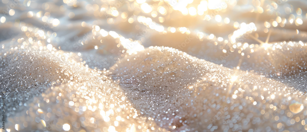 Texture of sea sand background closeup with with glittering sand.Generative AI Texture of sea sand background closeup with with glittering sand.Generative AI