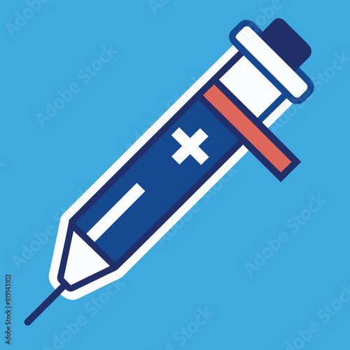 Insulin pen line and icon, diabetic syringe and healthcare, insulin injection pen vector icon, vector