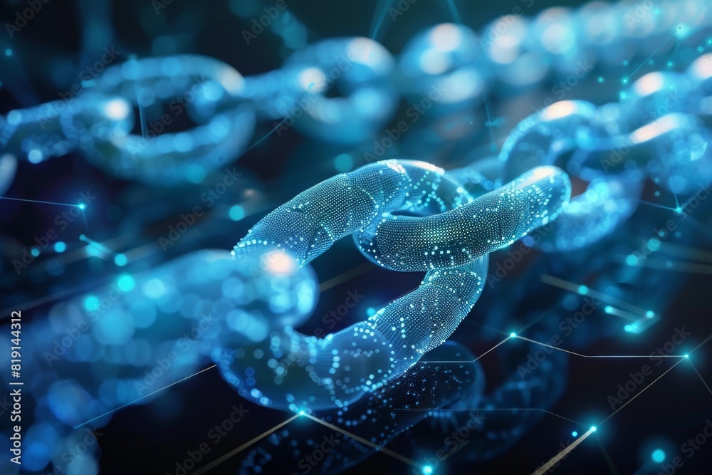 Blockchain technology illustration created with generative ai Blockchain technology illustration created with generative ai