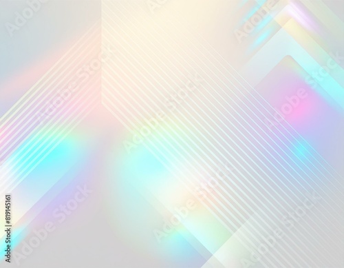 レインボーの光と幾何学模様の背景素材