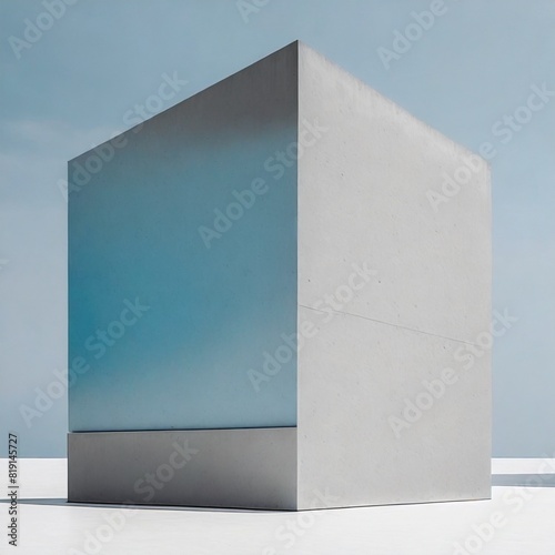 Absract Architecture Blue Concrete Sculpture