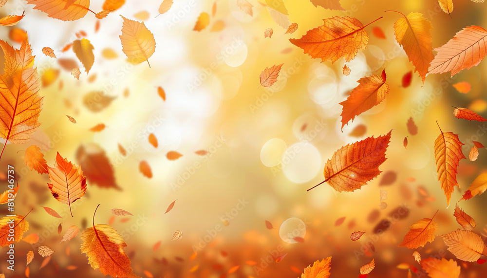 Abstract Background with Falling Autumn Leaves - Embrace the season with this abstract background featuring falling autumn leaves, perfect for creating a cozy and seasonal atmosphere