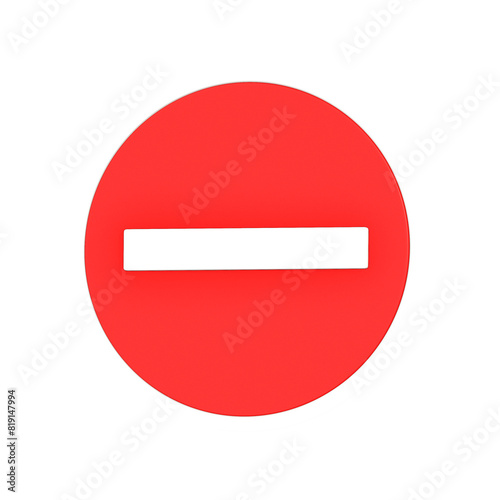 3D Forbidden Direction traffic sign