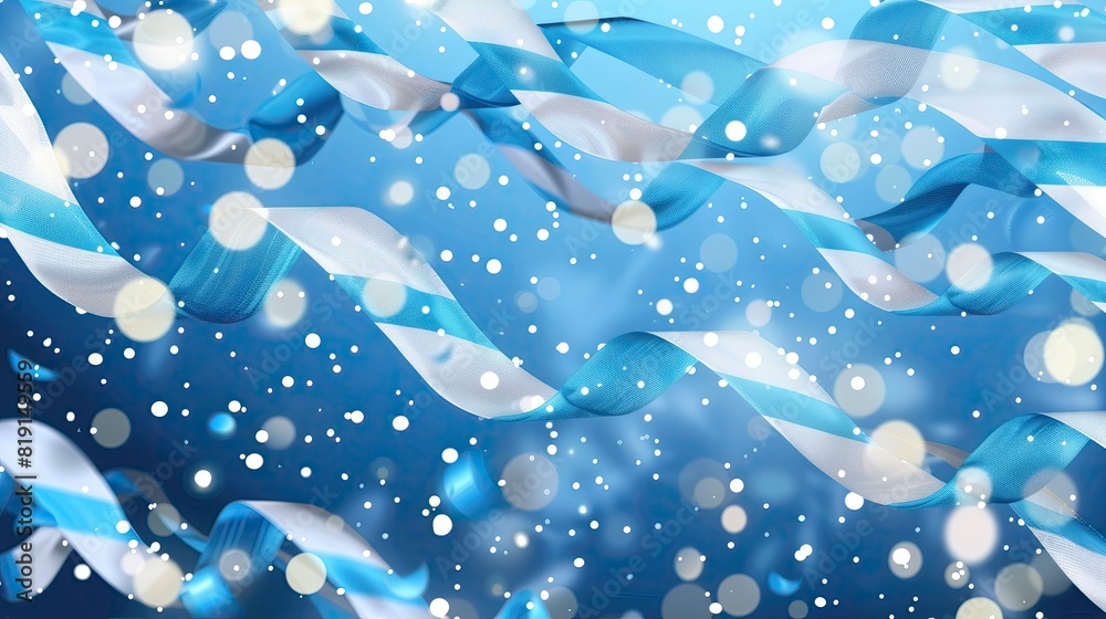 Festive background template with ribbons and bokeh blue background for Argentina Independence Day Festive background template with ribbons and bokeh blue background for Argentina Independence Day