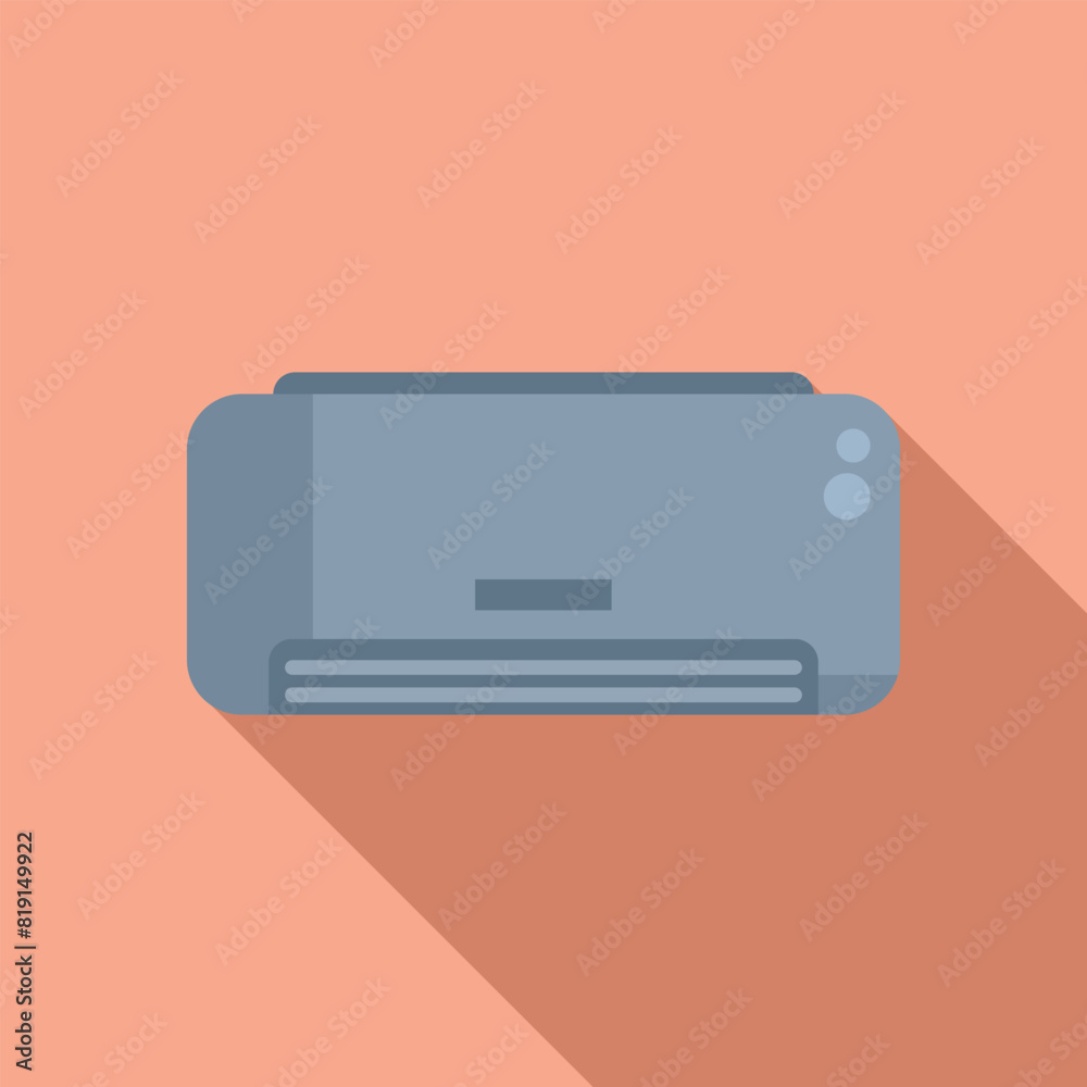 Icon of a modern desktop printer in a flat design style with a warm background Icon of a modern desktop printer in a flat design style with a warm background
